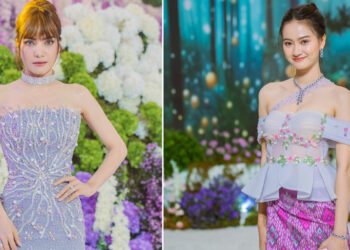 ម៉ូតសំលៀកបំពាក់ស្អាតៗរបស់តារាល្បីៗ ស្លៀកចូលរួមមង្គលការ ស្រីនា និង ហេង វិសាល