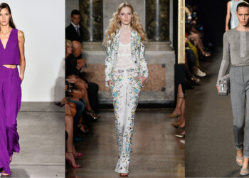 The 70s are back with high waists and classic collars.