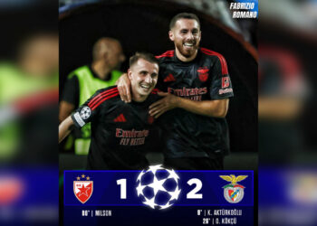 Benfica បានចាប់ផ្តើមយុទ្ធនាការ Champions League របស់ពួកគេជាមួយនឹងជ័យជម្នះ 2-1 ក្រៅដីនៅឯកីឡដ្ឋាន Red Star Belgrade