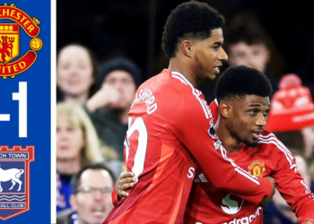 ការប្រកួតរវាង Ipswich Town និង Manchester United បានបញ្ចប់ក្នុងលទ្ធផលស្មើគ្នា