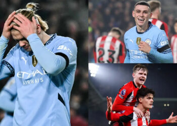 Manchester City របូតគ្រាប់បាល់ពីរគ្រាប់ជាប់ៗគ្នានៅចុងម៉ោង ហើយធ្វើបានត្រឹមស្មើជាមួយ Brentford